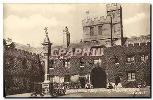 Carte Postale Ancienne Corpus Christi College showing old Sundial Oxford