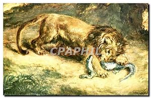 Bild des Verkufers fr Carte Postale Moderne Eugene Delacroix Lion et Caiman Musee du Louvre zum Verkauf von CPAPHIL