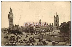 Seller image for Carte Postale Ancienne London Clock Tower And Houses of Parliament for sale by CPAPHIL