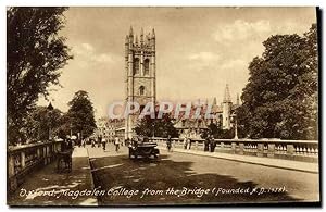 Carte Postale Ancienne Oxford Magadlen College from the Bridge