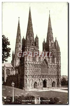 Carte Postale Ancienne Lichfield Cathedral From SW