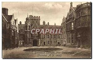 Carte Postale Ancienne Oxford Brasenose College New Quadrangle