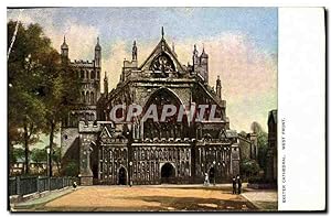 Bild des Verkufers fr Carte Postale Ancienne Exeter Cathedral West Front zum Verkauf von CPAPHIL