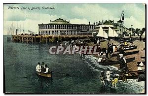 Carte Postale Ancienne Clarence Pier Beach Southsea
