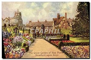 Bild des Verkufers fr Carte Postale Ancienne The Great Garden of New Palace Statford on Avon zum Verkauf von CPAPHIL