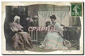 Bild des Verkufers fr Carte Postale Ancienne Fantaisie Femme Lecon de danse zum Verkauf von CPAPHIL