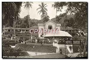 Carte Postale Ancienne Sri Lanka Ceylan Hôtel Suisse Kandy