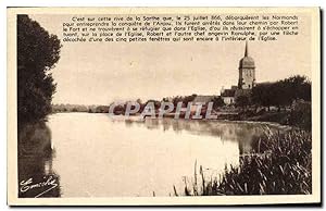 Carte Postale Ancienne Brissarthe Les Rives de la Sarthe