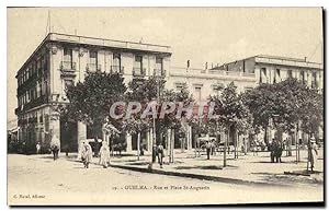 Carte Postale Ancienne Algerie Guelma Rue et place St Augustin