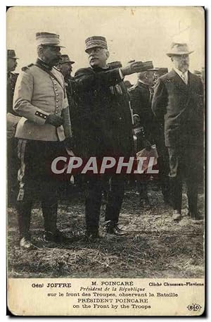 Carte Postale Ancienne President de la Republique Poincare Joffre Militaria