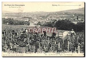 Carte Postale Ancienne Au pays du Champagne La vigne et le vin Epernay