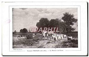 Image du vendeur pour Carte Postale Ancienne Fantaisie Constant Troyon Le retour a la ferme Vaches mis en vente par CPAPHIL