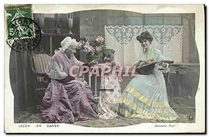 Bild des Verkufers fr Carte Postale Ancienne Fantaisie Femme Lecon de danse zum Verkauf von CPAPHIL