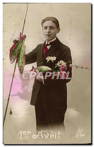 Image du vendeur pour Carte Postale Ancienne Fantaisie Enfant Poissons mis en vente par CPAPHIL