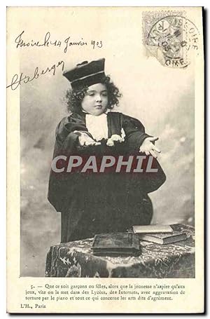 Carte Postale Ancienne Enfant Avocat Juge