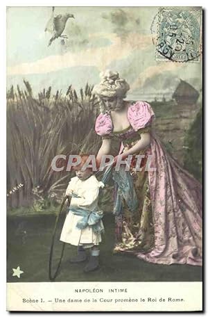 Immagine del venditore per Carte Postale Ancienne Fantaisie Napoleon intime Une dame de la cour promene le Roi de Rome Napoleon II venduto da CPAPHIL