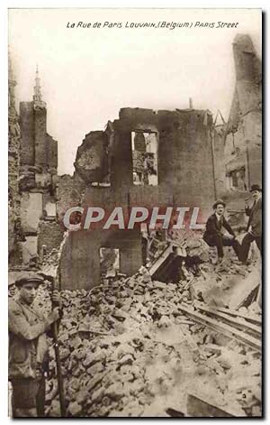 Carte Postale Ancienne Louvain La rue de Paris militaria