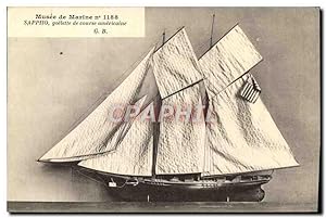 Seller image for Carte Postale Ancienne Musee de marine Sappho Goelette de course americaine Voilier for sale by CPAPHIL