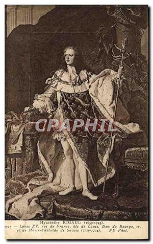 Bild des Verkufers fr Carte Postale Ancienne Hyacinthe Rigaud Louis XV roi de France zum Verkauf von CPAPHIL