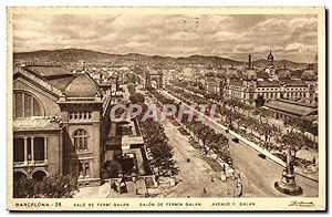 Carte Postale Ancienne Barcelona Salo de Fermin Galan Avenuo F Galan