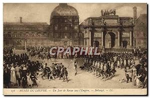 Bild des Verkufers fr Carte Postale Ancienne Napoleon Musee du Louvre Paris Un jour de revue sous l'Empire Bellange zum Verkauf von CPAPHIL