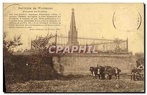 Carte Postale Ancienne Souvenir de Waterloo Monument des Prussiens