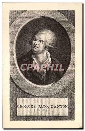 Bild des Verkufers fr Carte Postale Ancienne Georges Jacq Danton 1759 1794 zum Verkauf von CPAPHIL