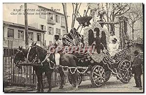 Carte Postale Ancienne Nice Fêtes du Printemps Char de la reine des Blanchisseuses TOP Chevaux Ch...