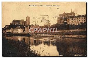 Carte Postale Ancienne Auxerre Bords de L'Yonne et Cathédrale