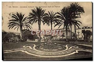 Bild des Verkufers fr Carte Postale Ancienne Nice Jardins Albert 1er et L'Union fait la Force zum Verkauf von CPAPHIL