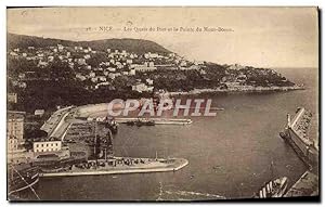 Carte Postale Ancienne Nice Les Quais du Port et la Pointe du Mont Boron