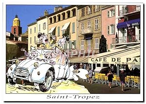 Carte Postale Moderne Cote d'Azur Saint Tropez Gendarmes Religieuses Citroen 2 CV Billards