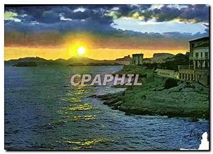 Carte Postale Ancienne Marseille Promenade de la Corniche Un Coucher de Soleil Sur Les îles