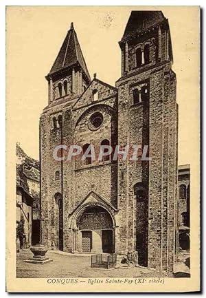 Carte Postale Ancienne Conques Eglise sainte foy