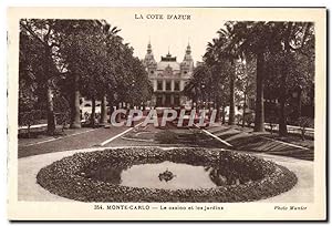 Bild des Verkufers fr Carte Postale Ancienne Monte Carlo Le casino et les jardins zum Verkauf von CPAPHIL