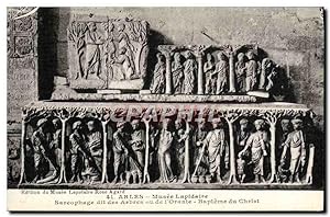 Carte Postale Ancienne Arles Musee Lapidaire Sarcophage dit des Arbres ou de l'Orante Bapteme du ...