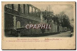 Carte Postale Ancienne Bellevue Meudon vue extérieure de la terrasse du château de Bellevue