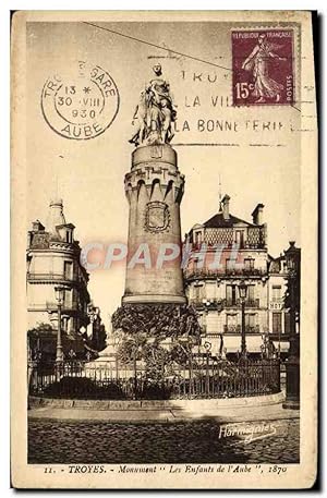 Image du vendeur pour Carte Postale Ancienne Troyes Monument Les Enfants de l'Aube mis en vente par CPAPHIL
