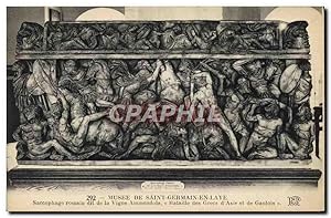 Image du vendeur pour Carte Postale Ancienne Musee de Saint Germain en Laye sarcophage romain dit de la Vigne Ammendola Bataille des grecs d'Asie et de Gaulois mis en vente par CPAPHIL