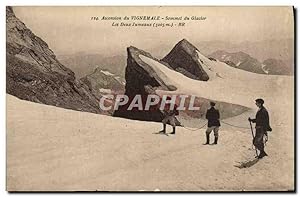 Carte Postale Ancienne Ascension Du Vignemale Sommet Du Glacier Les Deux jumeaux Alpinisme