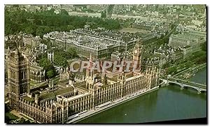 Seller image for Carte Postale Moderne Aerial View Of Houses Of Parliament Westminster Abbey And Whitehall London for sale by CPAPHIL