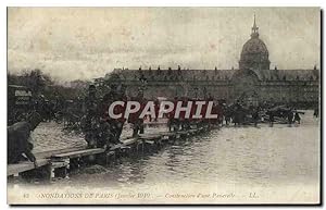 Bild des Verkufers fr Carte Postale Ancienne Inondations De Paris Construction D'Une Passerelle Genie zum Verkauf von CPAPHIL