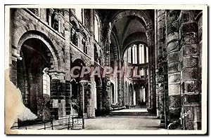 Carte Postale Ancienne Le Mont St Michel Abbaye Intérieur De L'Eglise Romane