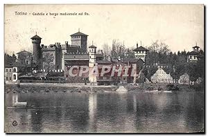 Carte Postale Ancienne Torino Castello e borgo Medievale sul Po