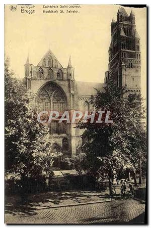 Carte Postale Ancienne Brugge Cathédrale Saint Sauveur