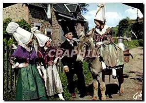 Carte Postale Moderne La Normande Papillons D'Avranches La Porteuse De Lait d'Avranches Ane Mule