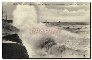 Bild des Verkufers fr Carte Postale Ancienne Boulogne Sur Mer Boulevard Sainte Beuve Grosse Mer zum Verkauf von CPAPHIL