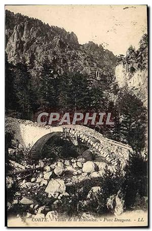 Carte Postale Ancienne Corte Vallée De La Restonica Pont Dragone