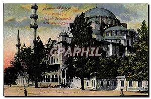 Carte Postale Ancienne Constantinople Mosquee Suleymanie Turquie