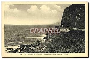 Carte Postale Ancienne Route de Bougie a Djidjelli Les grandes falaises